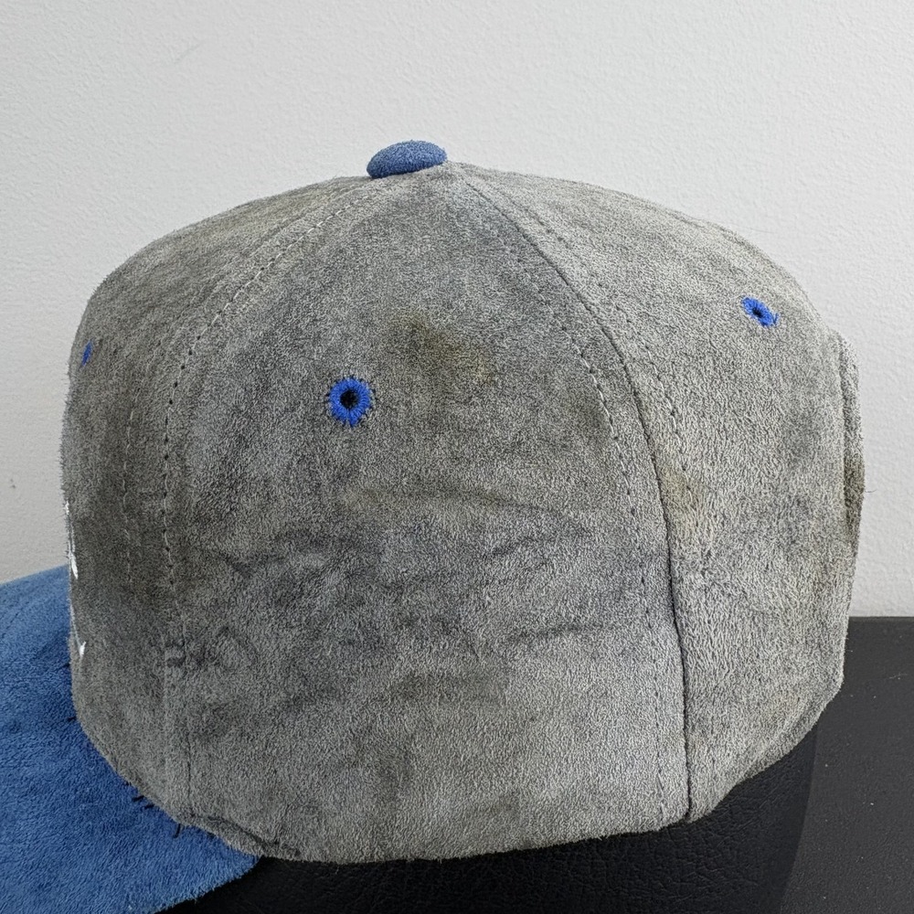 Vintage 90s Duke Blue Devils Hat Gray Blue Suede Snapback Cap NCAA Basketball - Picture 7 of 7